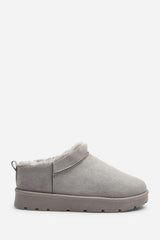 Jalyra Cosy Fur Lined Suede Micro Ankle Snug Mule Boots