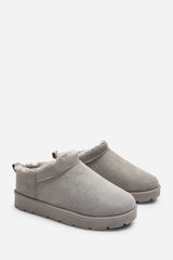 Jalyra Cosy Fur Lined Suede Micro Ankle Snug Mule Boots