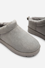 Jalyra Cosy Fur Lined Suede Micro Ankle Snug Mule Boots