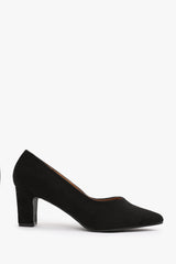 SERENA BLOCK HEEL WITH POINTED TOE IN BLACK SUEDE