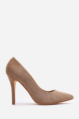 Tanith Camel Suede Pointed Toe High Heel Pumps