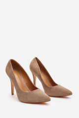 Tanith Camel Suede Pointed Toe High Heel Pumps