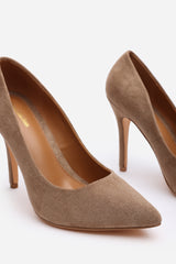 Tanith Camel Suede Pointed Toe High Heel Pumps