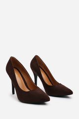 Tanith Dark Brown Pointed Toe High Heel Pumps