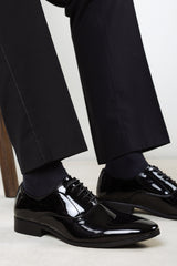 Liam Black Patent Oxford Lace Up Formal Work Shoes