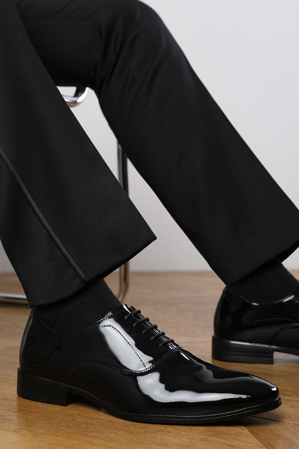 Wynne Black Patent Oxford Formal Lace Up Work Shoes