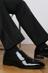 Wynne Black Patent Oxford Formal Lace Up Work Shoes