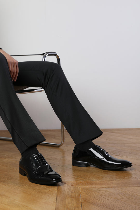 Wynne Black Patent Oxford Formal Lace Up Work Shoes