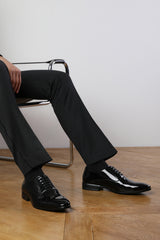 Wynne Black Patent Oxford Formal Lace Up Work Shoes