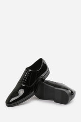 Wynne Black Patent Oxford Formal Lace Up Work Shoes