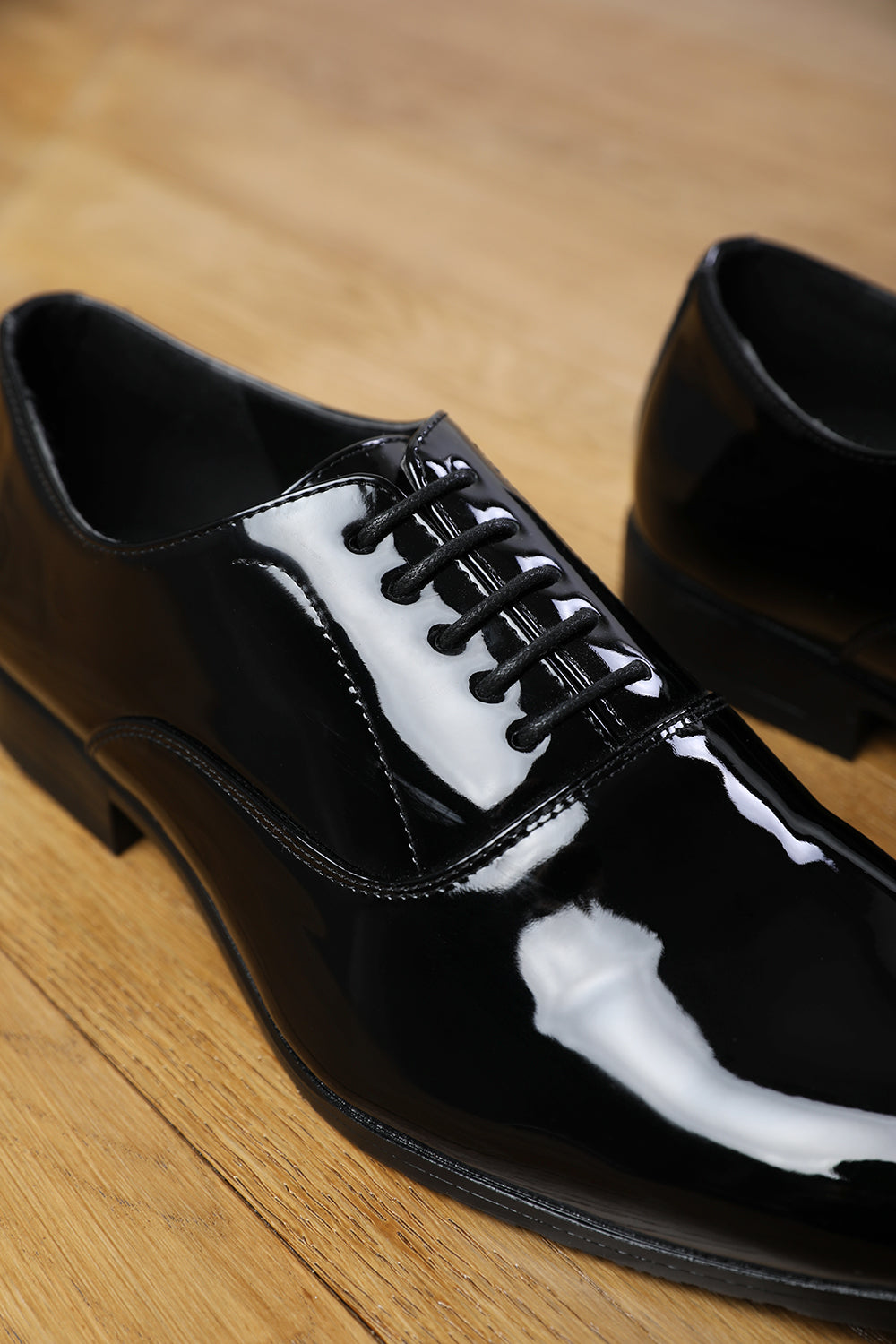 Liam Black Patent Oxford Lace Up Formal Work Shoes