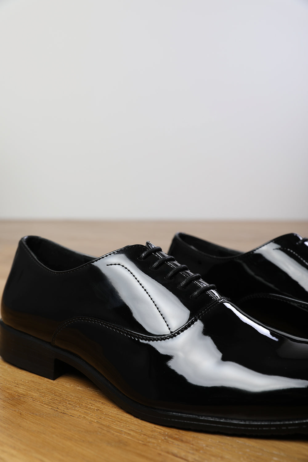 Liam Black Patent Oxford Lace Up Formal Work Shoes