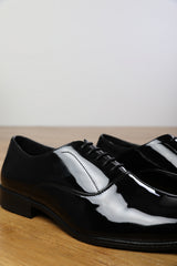Liam Black Patent Oxford Lace Up Formal Work Shoes
