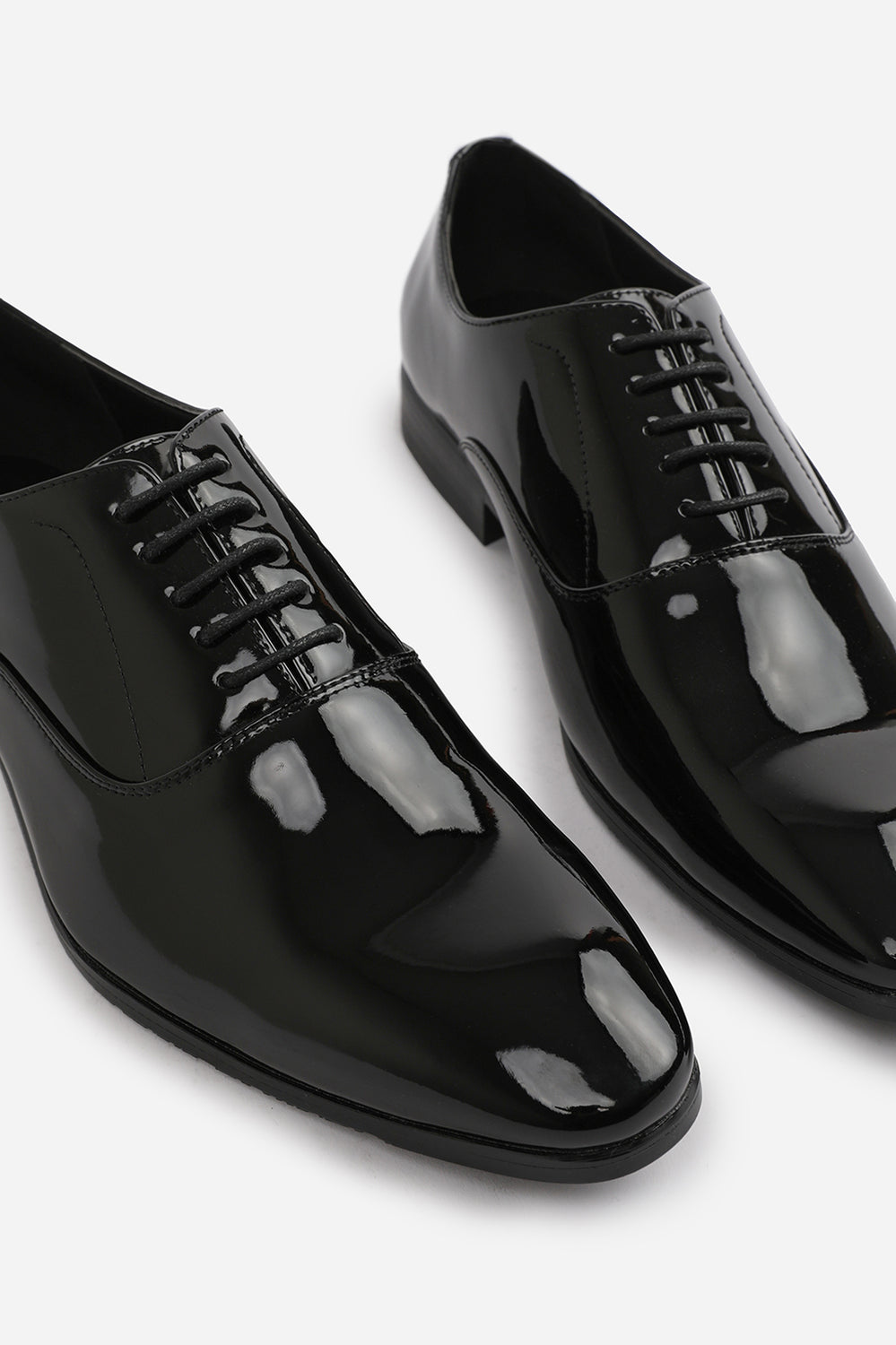 Liam Black Patent Oxford Lace Up Formal Work Shoes