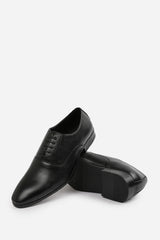 Liam Black Faux Leather Oxford Lace Up Formal Work Shoes