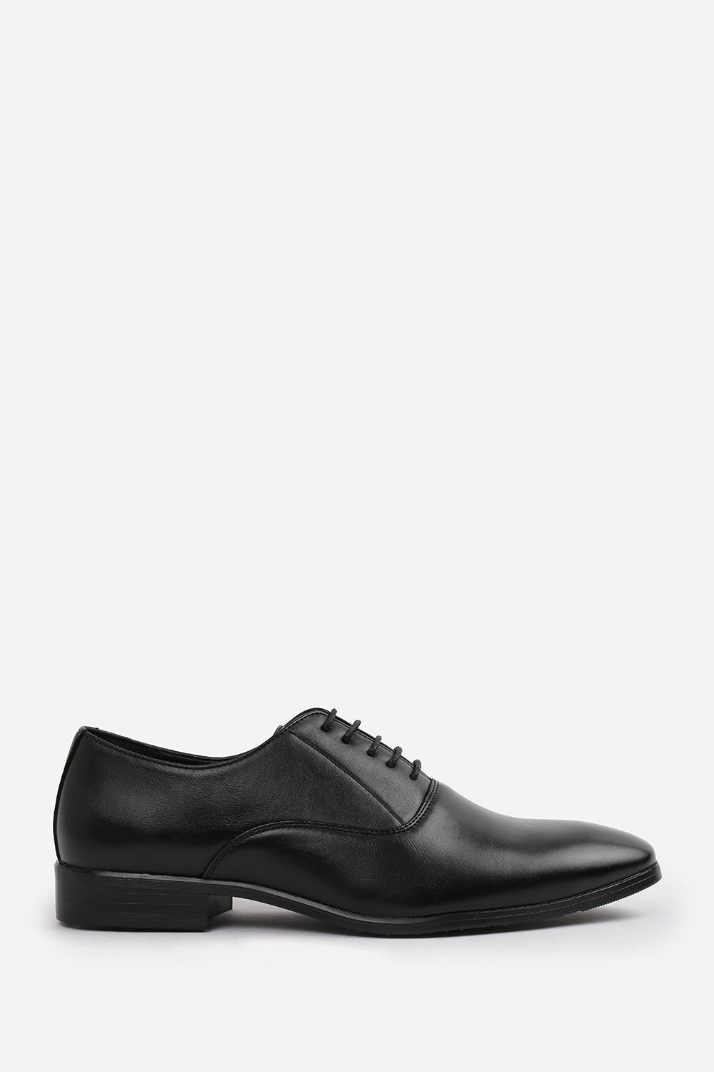 Liam Black Faux Leather Oxford Lace Up Formal Work Shoes
