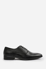 Liam Black Faux Leather Oxford Lace Up Formal Work Shoes