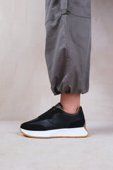 METRO RUNNER SNEAKERS TRAINERS IN BLACK SUEDE