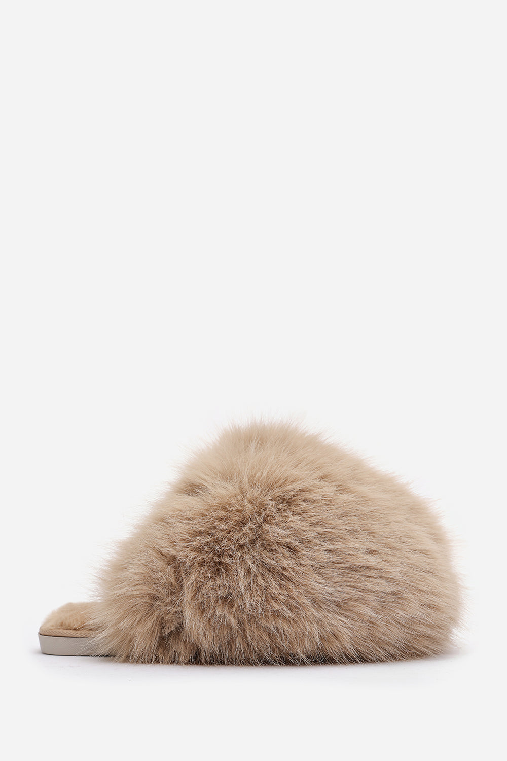 Inez Ultimate Fluffy Camel Faux Fur Mule Slippers