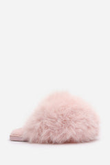 Inez Ultimate Fluffy Pink Faux Fur Mule Slippers