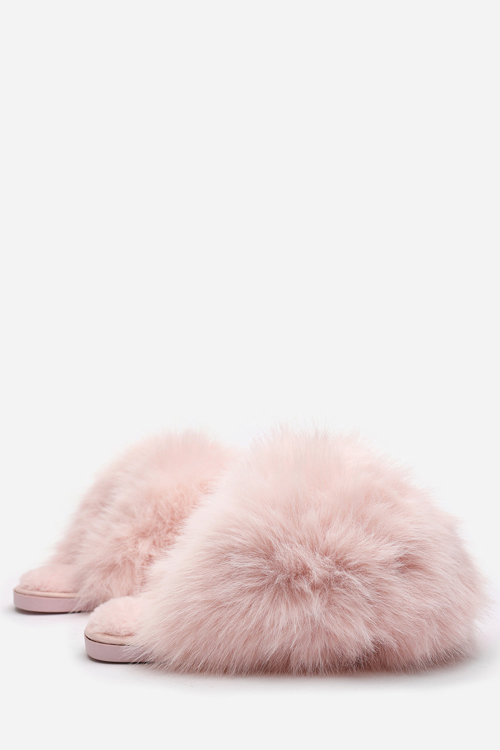 Inez Ultimate Fluffy Pink Faux Fur Mule Slippers
