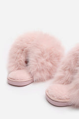 Inez Ultimate Fluffy Pink Faux Fur Mule Slippers