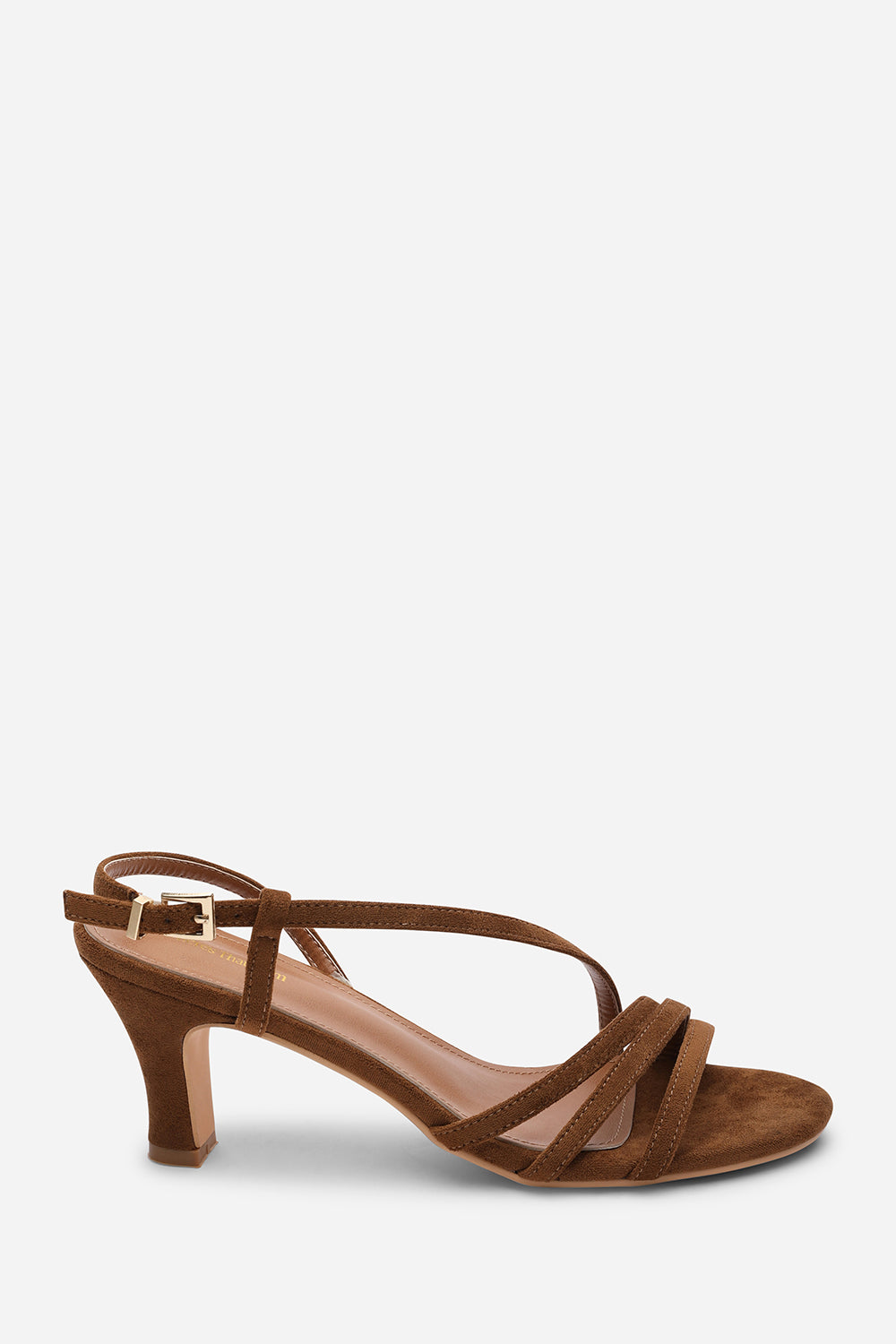 Mykonos Multi Strap Slingback Cognac Suede Low Block Heel