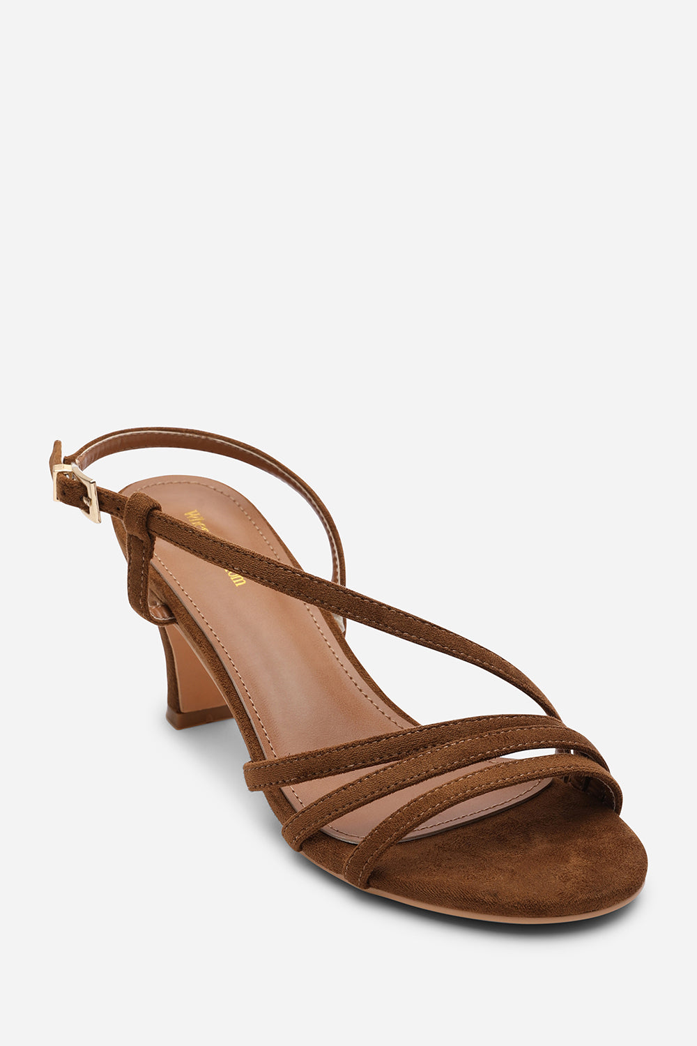 Mykonos Multi Strap Slingback Cognac Suede Low Block Heel
