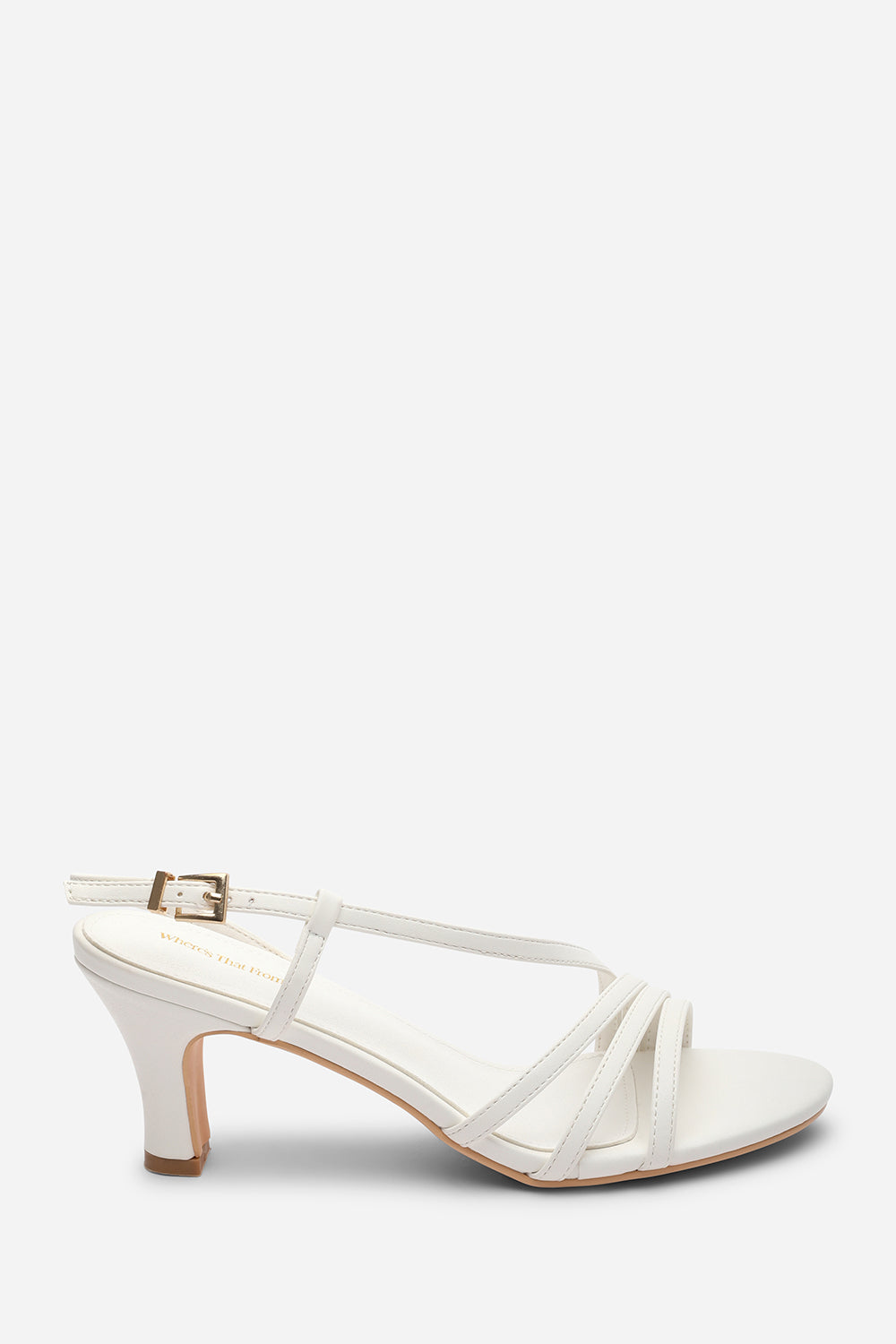 Mykonos Multi Strap Slingback White Suede Low Block Heel