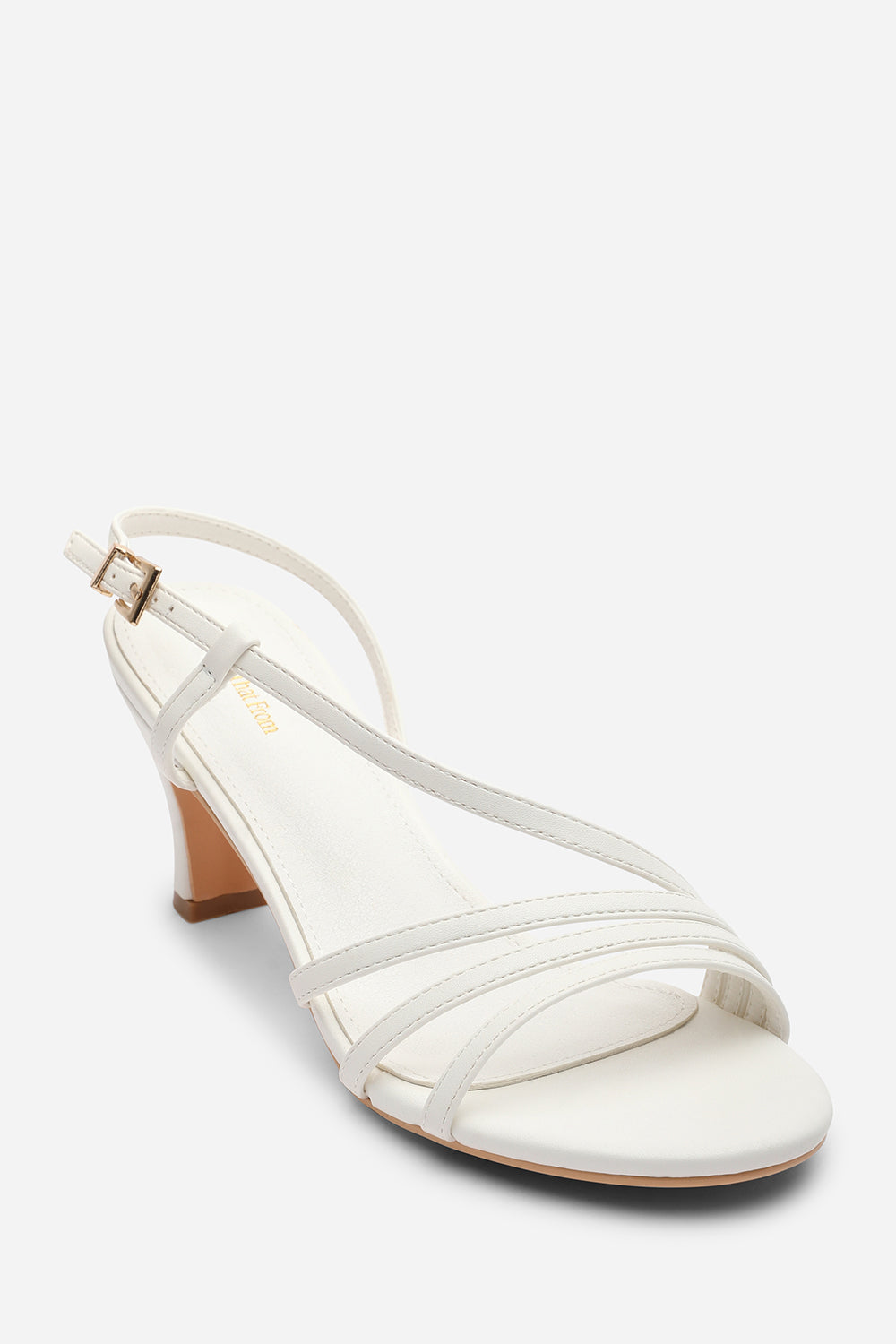 Mykonos Multi Strap Slingback White Suede Low Block Heel