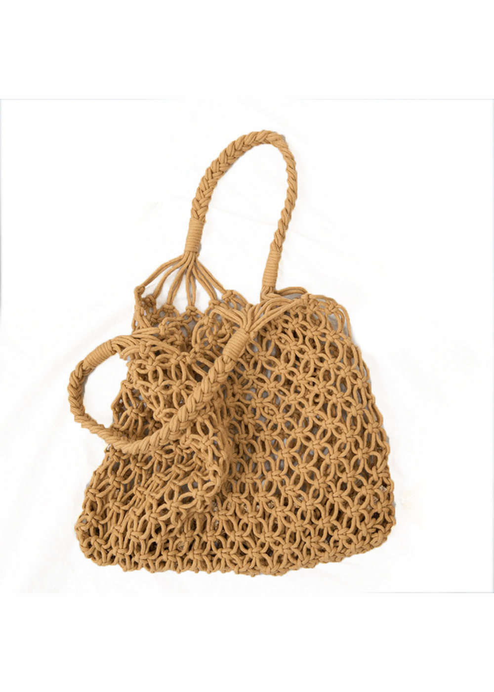 SAND CROCOHET SUMMER BEACH NET BAG IN NATURAL