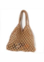 SAND CROCOHET SUMMER BEACH NET BAG IN NATURAL