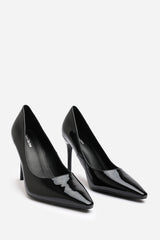 Mireille Black Patent Stilleto Court Heels