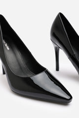 Mireille Black Patent Stilleto Court Heels