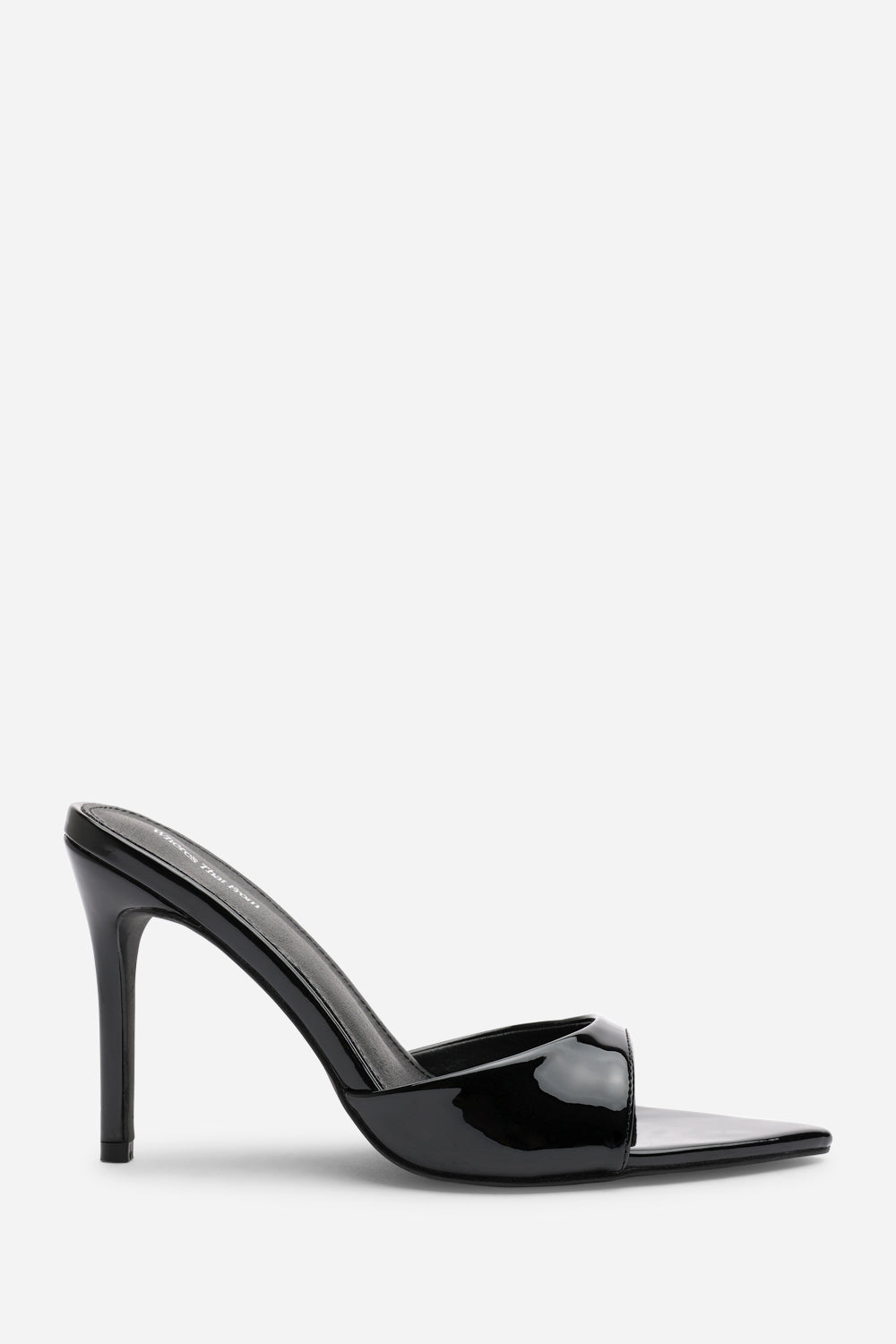 Fayra Black Open Toe Slip On Stiletto Mules