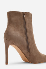 Jemima Camel Suede Pointed Toe Stiletto Ankle Boots