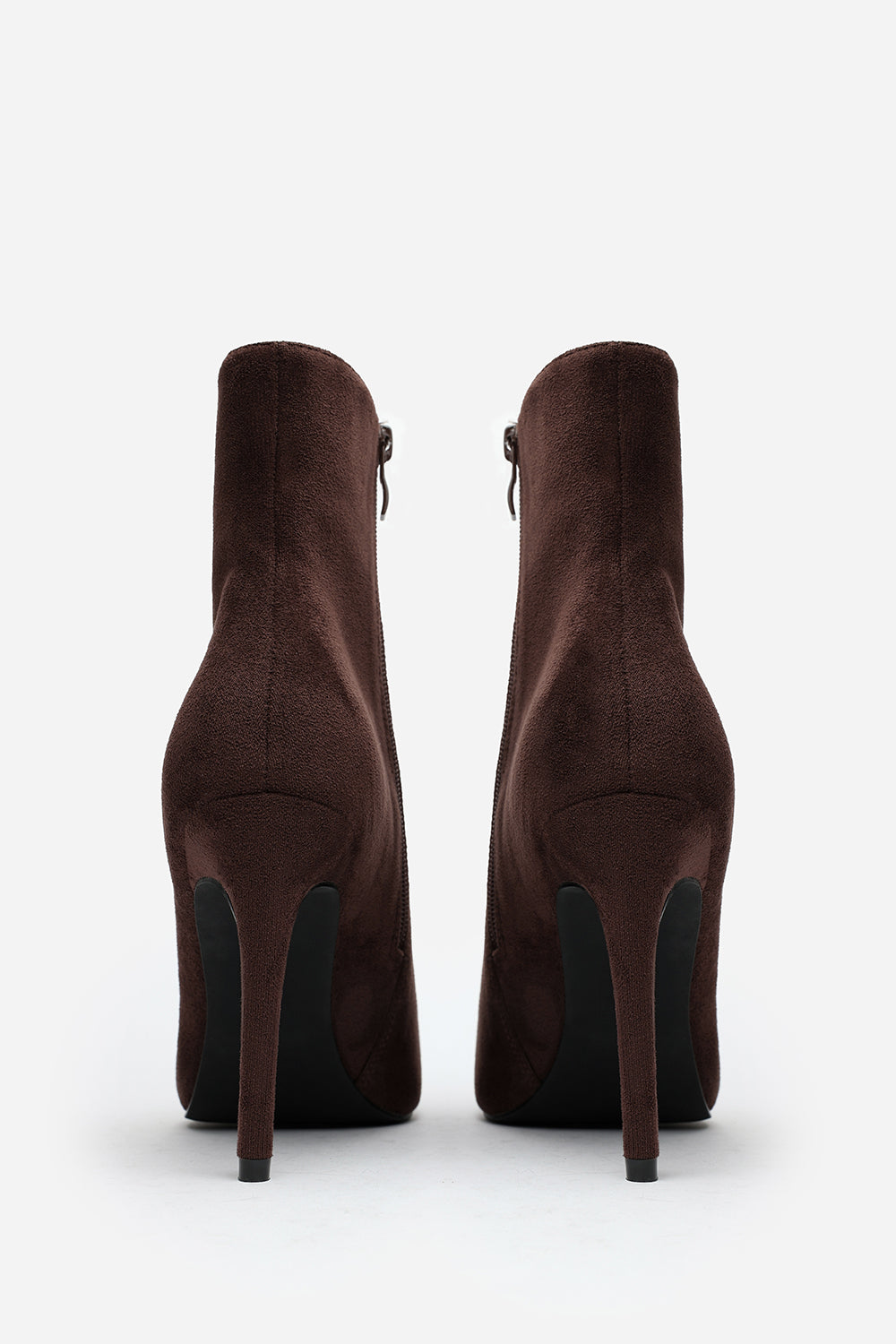 Isvane Dark Brown Pointed Toe Stiletto Heeled Ankle Boot