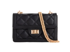 OLA QUILTED CROSS BODY BAG IN BLACK