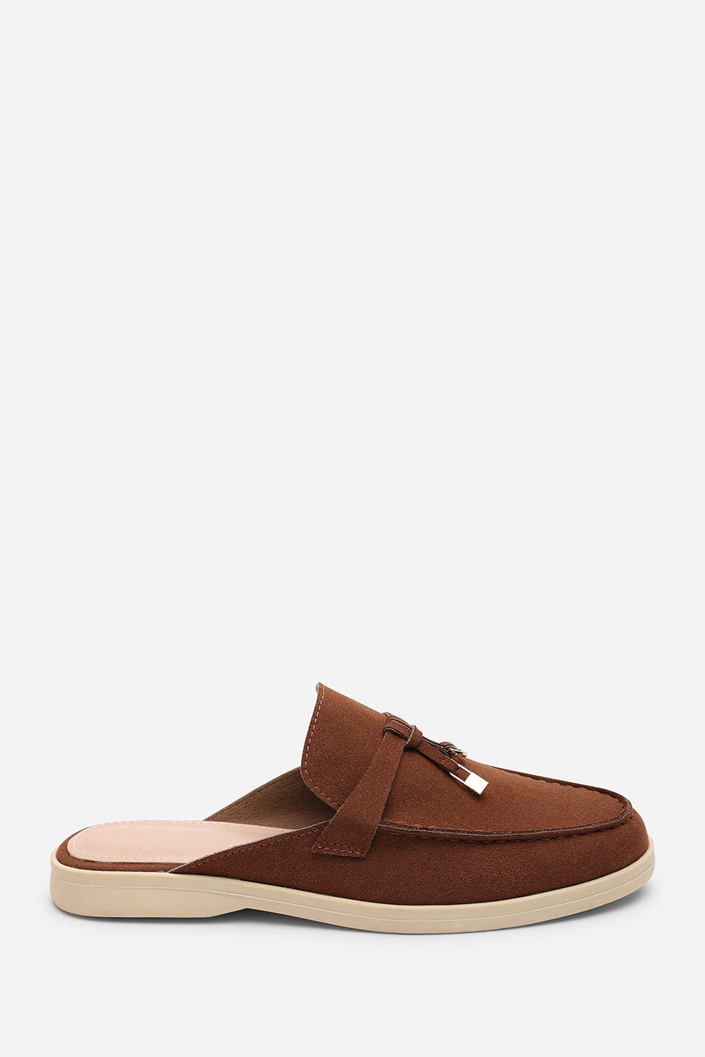Twilight Flat Slip On Loafer With Tassel Detail In Brown