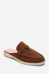 Twilight Flat Slip On Loafer With Tassel Detail In Brown