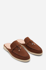 Twilight Flat Slip On Loafer With Tassel Detail In Brown