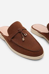 Twilight Flat Slip On Loafer With Tassel Detail In Brown