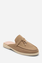 Twilight Flat Slip On Loafer With Tassel Detail In Khaki