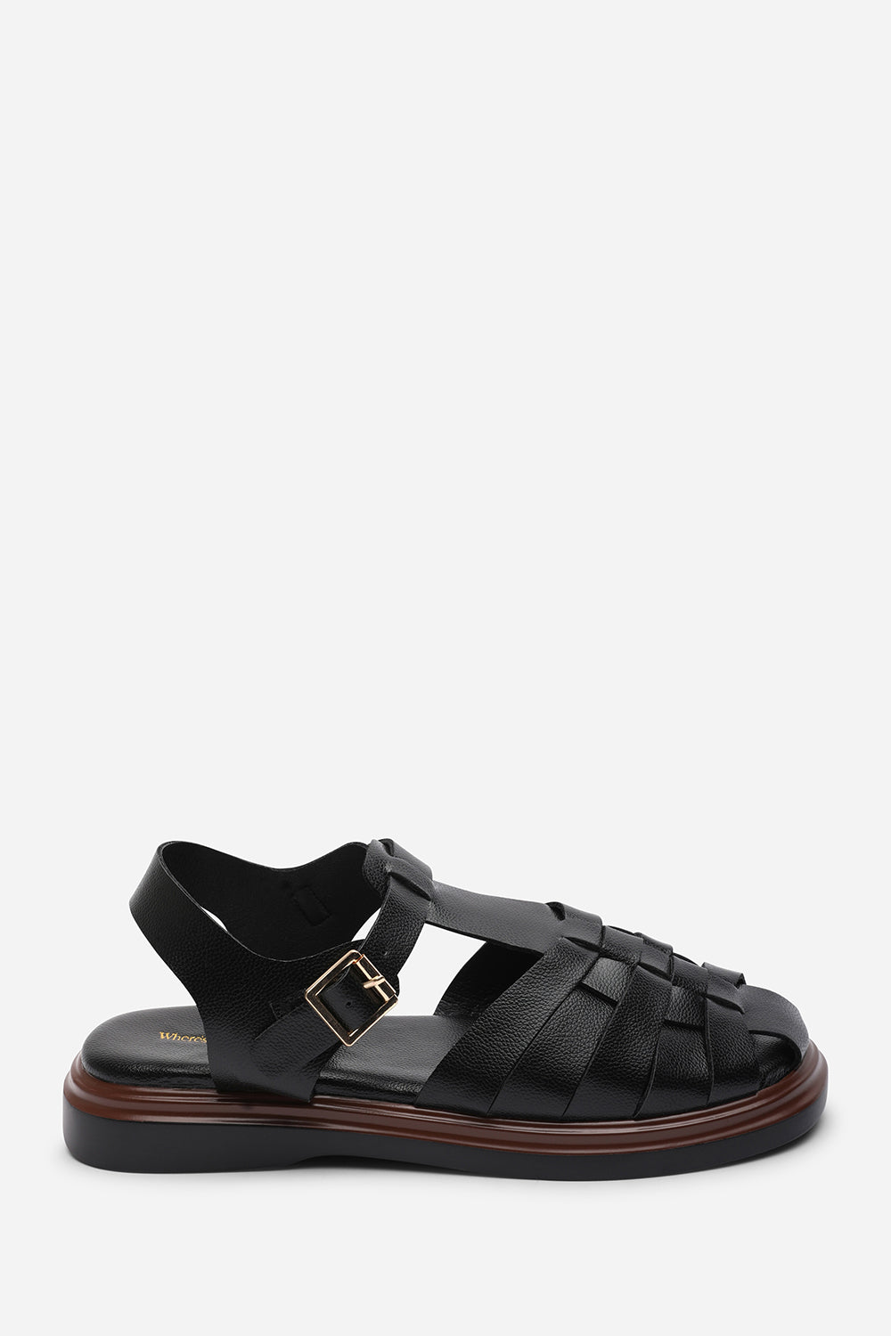 Chime Fisherman Flatform Black Sandal