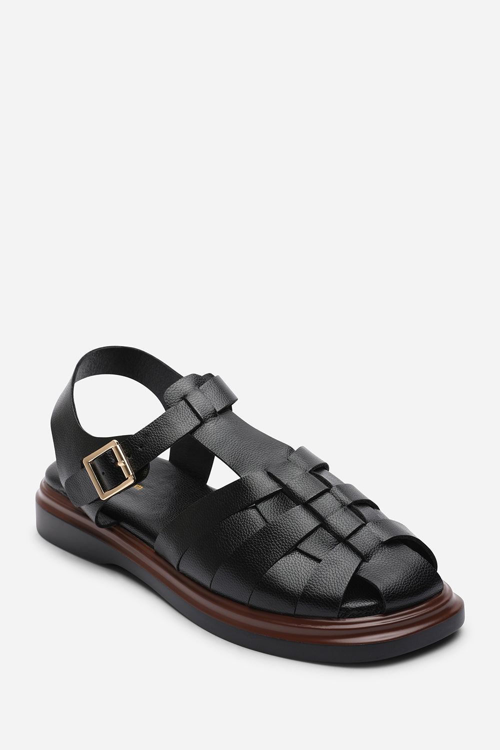 Chime Fisherman Flatform Black Sandal