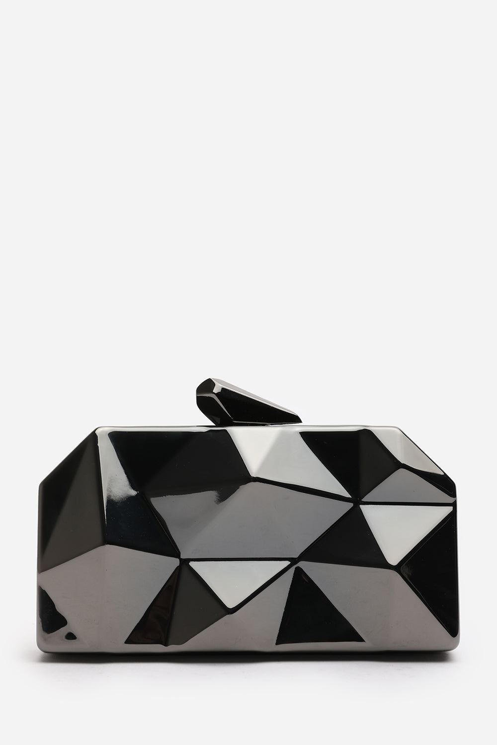 Rica Geometric Clutch Bag In Black
