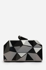 Rica Geometric Clutch Bag In Black