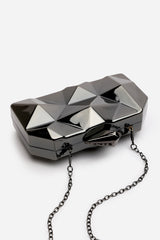 Rica Geometric Clutch Bag In Black