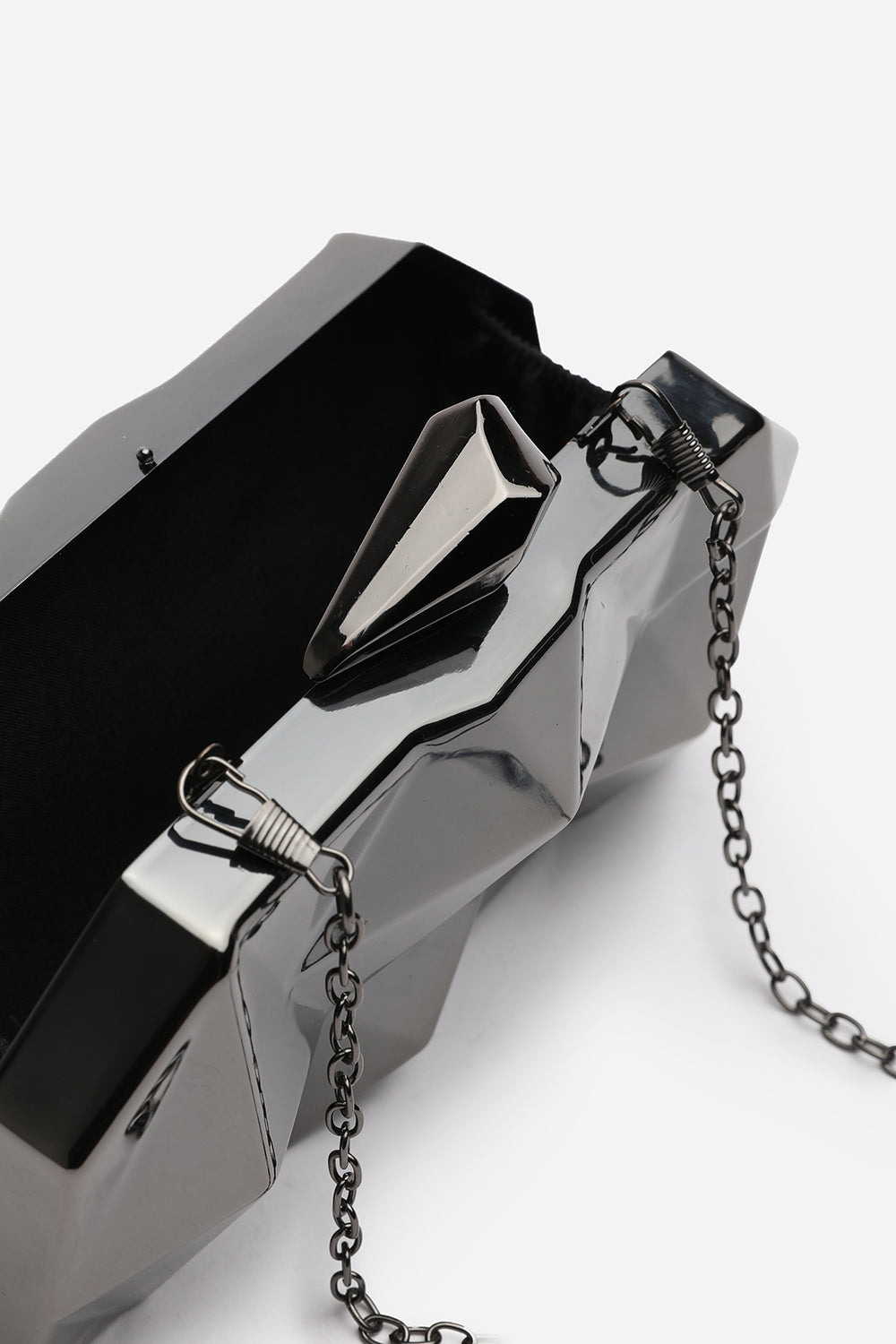 Rica Geometric Clutch Bag In Black