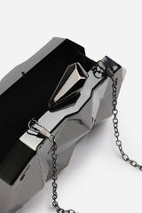 Rica Geometric Clutch Bag In Black